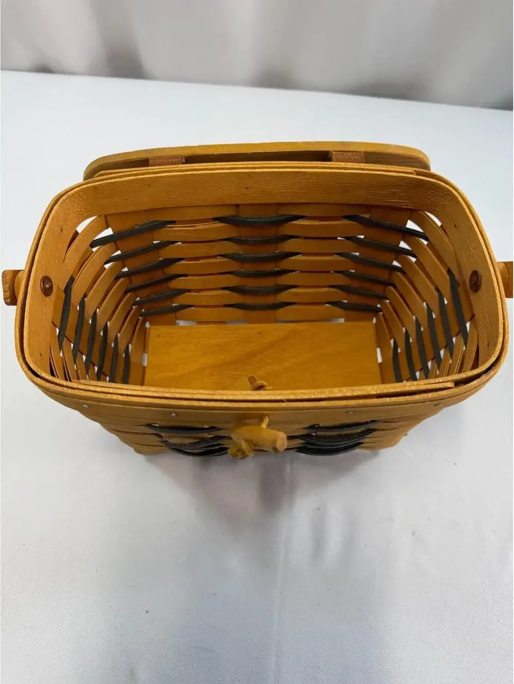 1998 Longaberger Heartland Small Purse Basket w/Hinged Lid 9.5